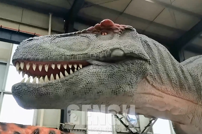 Factory Video Shot: Animatronic Tyrannosaurus Rex